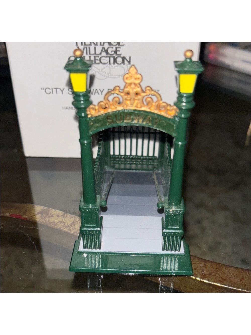 Department 56 Green gold City Subway Entrance heritage village collect # 5541-7